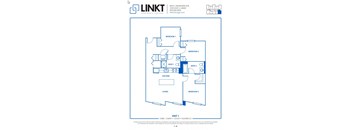 3 Bedrooms and 2 Bathrooms Floor Plans  at Linkt Apartments, Chicago, IL, 60642