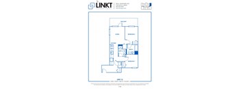 2 Bedrooms C and 2 Bathrooms Floor Plans at Linkt Apartments, Chicago, IL, 60642