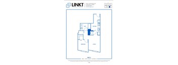 1 Bedroom A 1 Bath Floor Plan at Linkt Apartments, Illinois, 60642