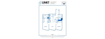 2 Bedroom 2 Bathroom floor plan at Linkt Apartments, Chicago, 60642