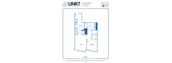 1 Bedroom B 1 Bath Floor Plan at Linkt Apartments, Chicago, IL
