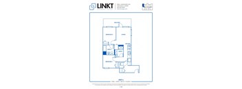 2 Bedrooms and 2 Bathrooms Floor Plans B at Linkt Apartments, Chicago, Illinois