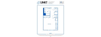 Studio 1 bath Floor Plan  B at Linkt Apartments, Illinois