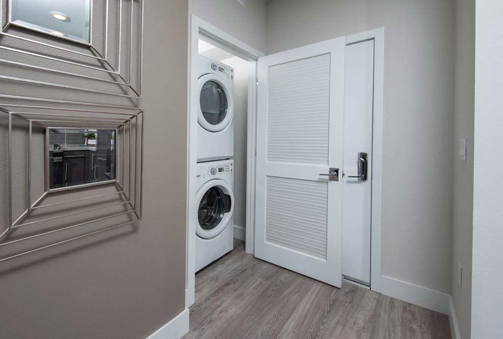a washer and dryer in a laundry room