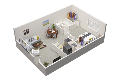 1 bed 1 bath - 700 sq ft at Caballo Crossing, Lexington, Kentucky