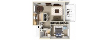 1 Bed Floor Plan - Hideaway