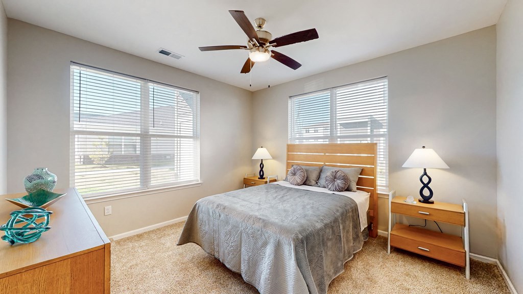 Bedroom With Ceiling Fan Bedroom With Ceiling Fan at The Slate, Jeffersonville Indiana