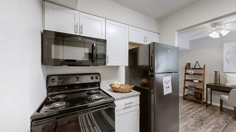 Kitchen with appliances at Halsey Flats, Louisville, KY, 40207