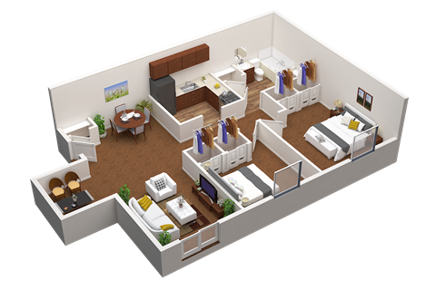 2 Bedrooms W/ Balcony