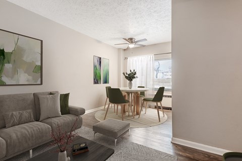 Living Area With Dining at Lofts on Ormsby, Kentucky