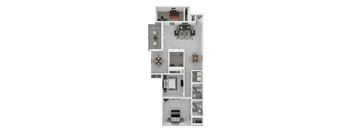 2 Bed - 2 Bath Floorplan at Halsey Flats, Louisville, Kentucky