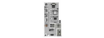 3 Bed - 2 Bath Floorplan at Halsey Flats, Louisville, KY