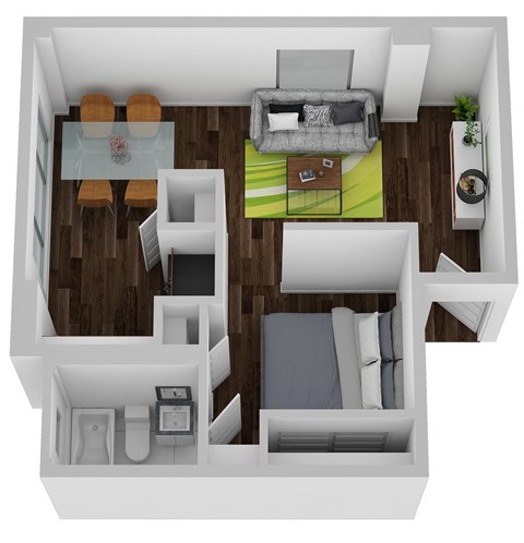 Lofts 1 Bed Floor Plan at Lofts on Ormsby, Louisville, KY