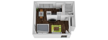 Studio Floor Plan at Lofts on Ormsby, Louisville Kentucky