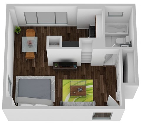 Studio Floor Plan at Lofts on Ormsby, Louisville Kentucky