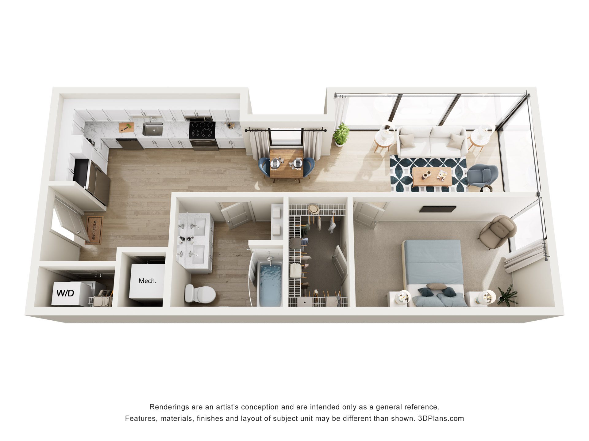 The Bank Floor Plan at The Oxbow Apartments, New Albany, IN 47150