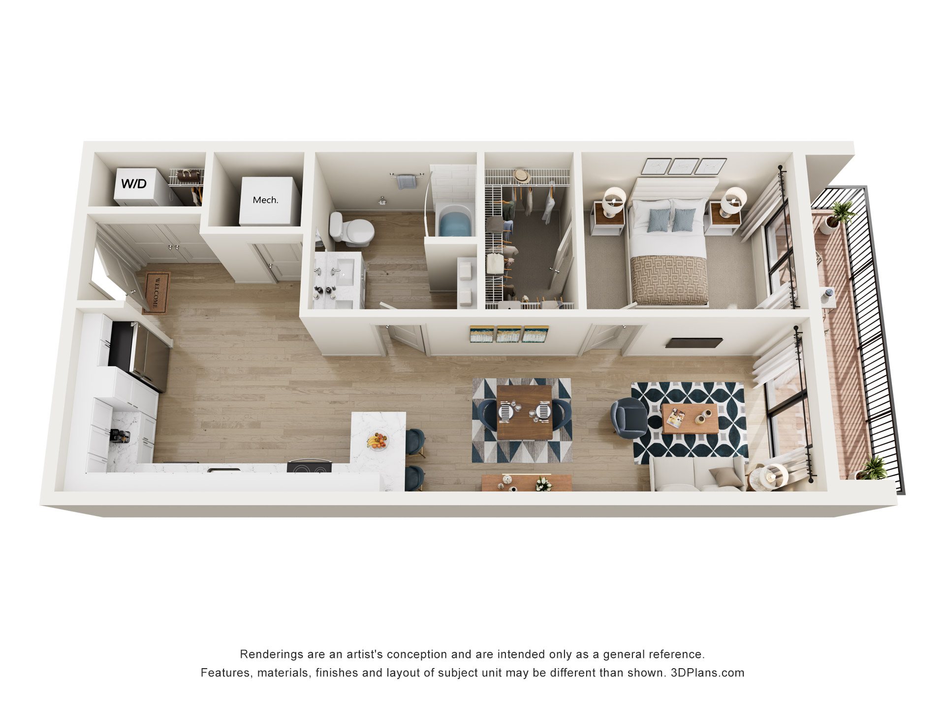 The Bend Floor Plan at The Oxbow Apartments, New Albany, IN