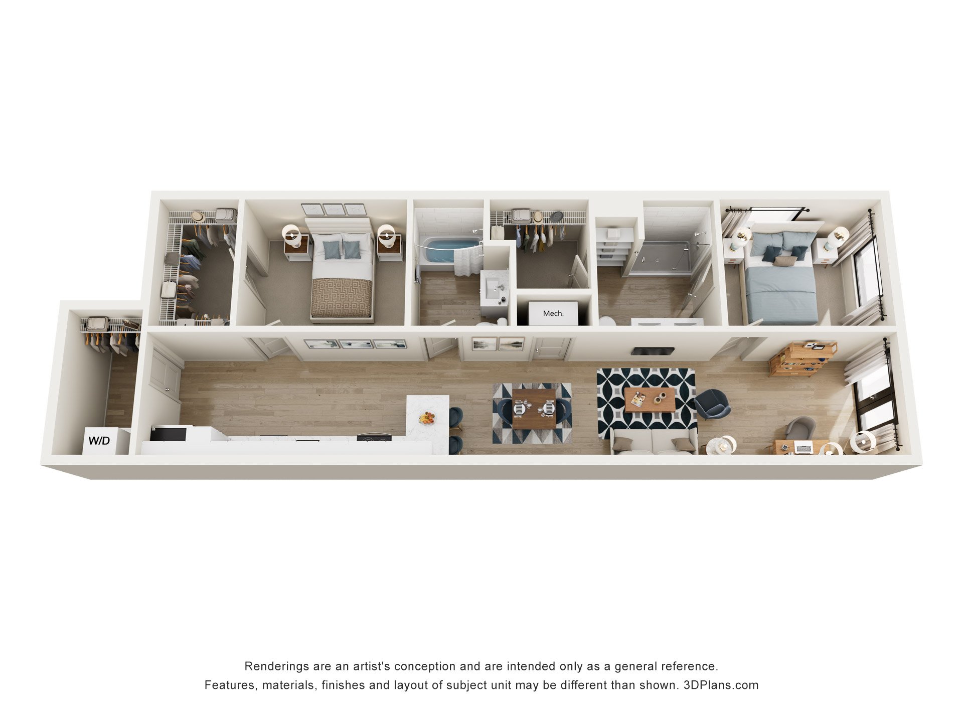 The Shallows Floor Plan at The Oxbow Apartments, New Albany