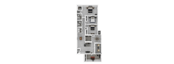 4 Bed - 2 Bath Floorplan, at Halsey Flats, Louisville, 40207