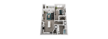 1 Bedroom 1 Bath 819 Sq.Ft. Floor Plan 1 Bed 1 Bath at The Warren, Jeffersonville, Indiana