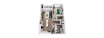 1 Bed, 1 Bath floorplan at Viridian Apartments LLC Apartments, Bowling Green, KY, 42104