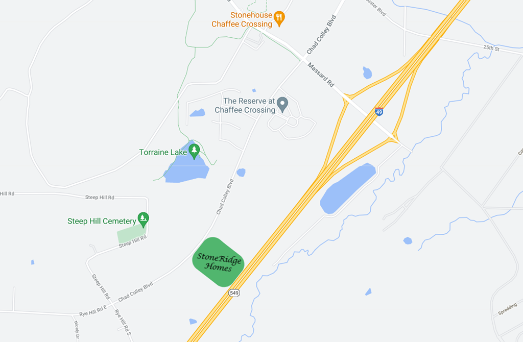 a screenshot of a map of a road with a yellow line