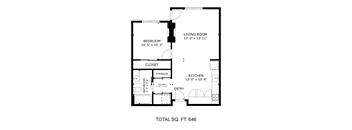 1 Bed 1 Bath B