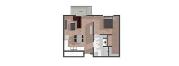 1 Bedroom, 1 Bathroom.  Building B. 668 square feet. ADA