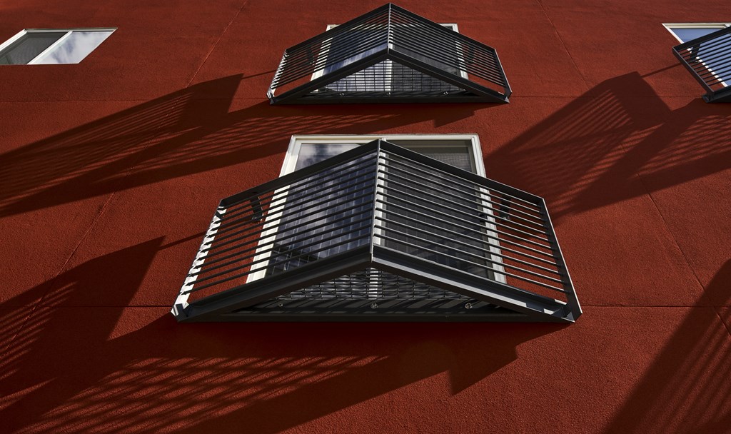 a set of stairs on the side of a building