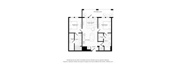 A black and white drawing of a house layout.