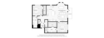 A black and white image of a floor plan for a house.