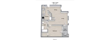 a floor plan of a bedroom apartment