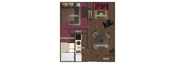 a floor plan of a house with a living room and dining room