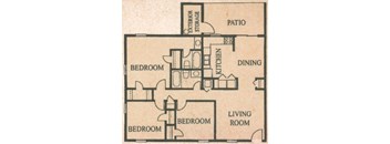 a floor plan of a living room and a dining room