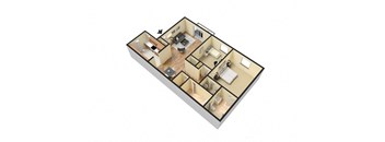 the illustration of the bedroom floor plan of a 2100 sq ft house