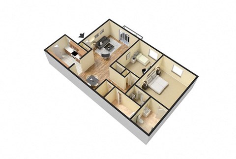 the illustration of the bedroom floor plan of a 2100 sq ft house