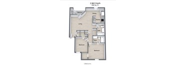 a floor plan of a two bedroom apartment