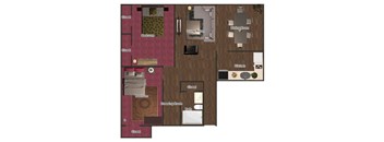 a floor plan of a two bedroom apartment