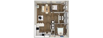 a 3d drawing of the cortona apartment interior
