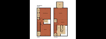 a floor plan of a house with two floors