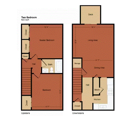 a floor plan of a house with two floors