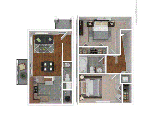 a floor plan of a two bedroom apartment