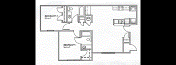 a floor plan of a bedroom apartment