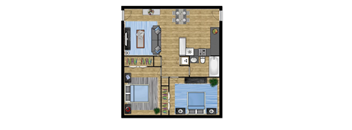 a floor plan of a house with a wooden floor