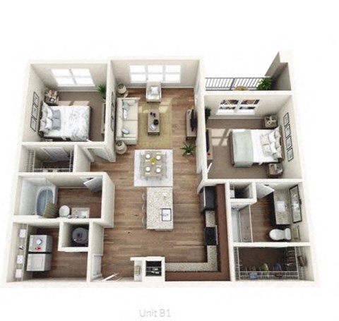 a 2 bedroom192 sq ft floor plan