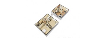 a floor plan of a bedroom and a living room