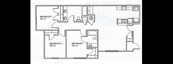 a floor plan of a bedroom apartment