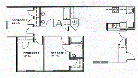 a floor plan of a bedroom apartment