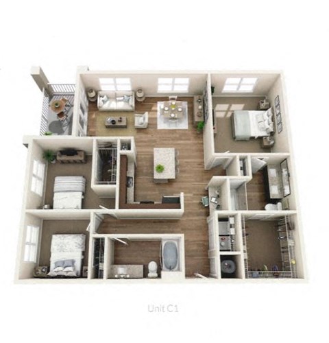 a 2 bedroom192 sq ft floor plan