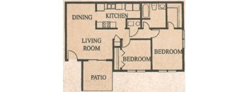 a floor plan of a living room and a bedroom